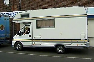 Amateur girlfriend hardcore threesome in a camping car