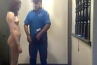 Asian girl gives pizza guy blowjob