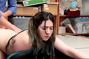 Curvy punk shoplifter chick gets punish fucked hard