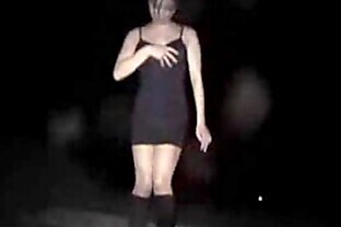 Sexy asian gf teasing and stripping outdoors