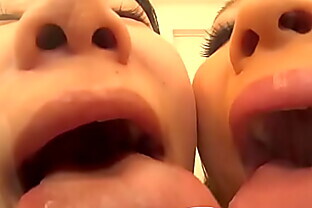 Japanese Asian Tongue Spit Face Nose Licking Sucking Kissing Handjob Fetish - More at