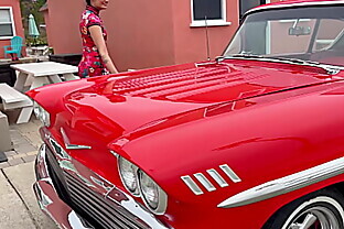 Viva Athena in Classic Car (1958 Impala)