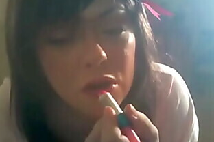 Cute BBW Tina Snua Chain Smokes 120 Cigarettes While Putting On Make Up