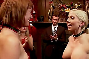 Hot slaves in slapping contest at party