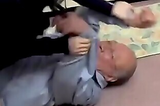 Old man blackmailing and fuck Japanese milf