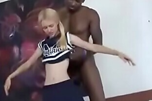 Blonde cheerleader blowjob