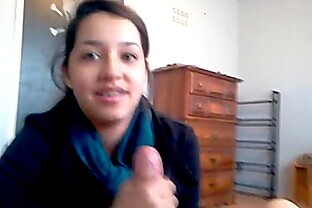 Cute teen with braces sucks her boyfriends cock whilst parents are away