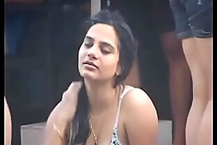 Indian boobs  at water park